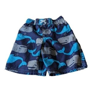 Circo Boy's Blue and Gray Whale Swim Trunks Size 4T